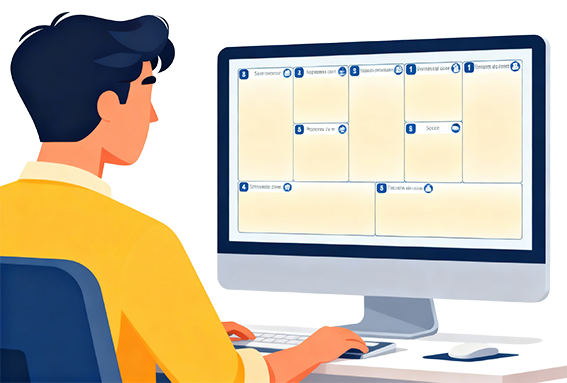 Ilustración de la plantilla Canvas en pantalla, PNG con transparencia