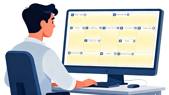 Vista previa de la plantilla Social Lean Canvas con íconos de impacto social, propósito y sostenibilidad